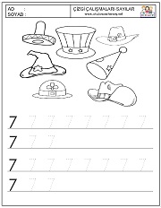 okul öncesi 1 sayısı çizgi çalışması